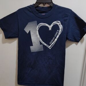 Hanes BEEFY Juniors Unisex Dark Blue Graphic Tee